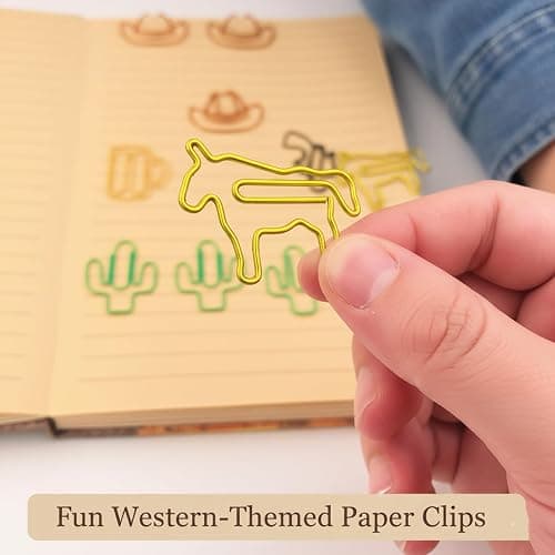 Haowuliao 60pcs Cute Western Paper Clips, Fun Paperclips, Western Office School Supplies and Desk Accessories, Western Cowboy Gifts thumbnail 5