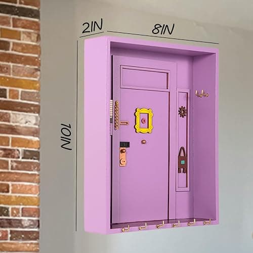 ZRAYU Key Holder Wall Mount, Friends TV Show Merchandise, Cute Key Hooks for Wall, Key Mail Organizer for Home Room Office Decor, Purple Handmade Key Hanger Gifts for Women Friends Lovers thumbnail 3
