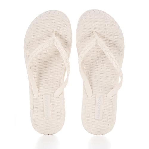 mazeskin Beach Soft Flip Flops for Women Shower Bath Quick Drying House Slippers Shoes Non-Slip Rubber Thong Sandals thumbnail 4