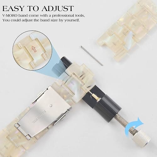 V-MORO Resin Bands Compatible with Apple Watch Series 11/10/9/8/7 Starlight Buckle Lightweight Fashion Ctue Watch Strap Compatible iwatch Series SE/6/5/4/3/2/1(Aurora,42mm/41mm/40mm/38mm) thumbnail 5