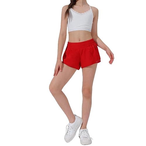 Aurefin Girls Athletic Shorts, Lightweight Running Shorts for Teen Girls Kids Sports Active Short with Zip Pocket and Elastic thumbnail 6