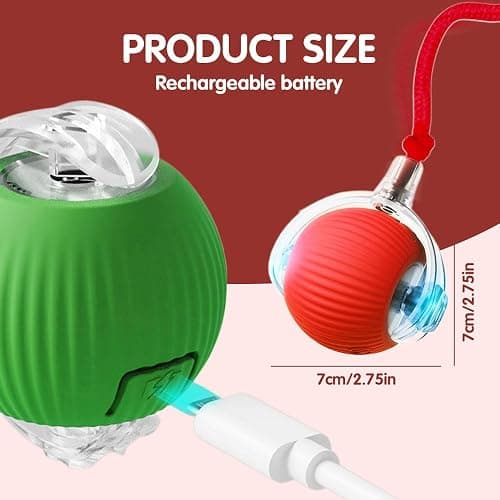 QITELL 2026 New Interactive Cat Toys for Indoor Cats, Kitten Toys to Relieve Boredom for Indoor Cats (Red) thumbnail 2