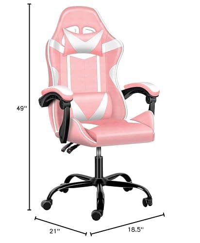 YSSOA Pink Gaming Chair, Big and Tall Gamer Chair, Racing Style Adjustable Swivel Office Chair, Ergonomic Video Game Chairs with Headrest and Lumbar Support thumbnail 8