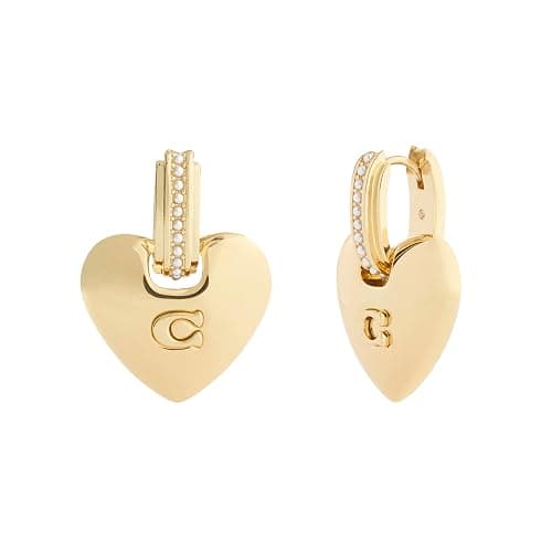 COACH Jewelry Women's Signature Puffy Heart Charm Drop Earrings - Image 1