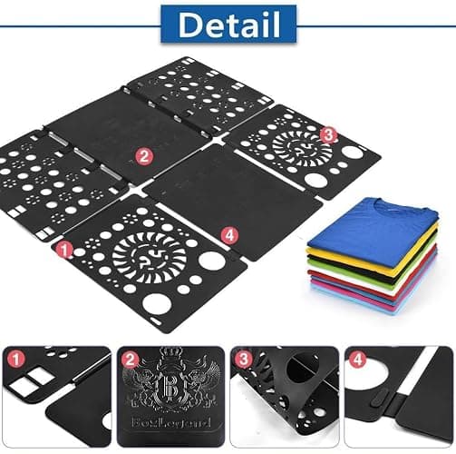BoxLegend V3 Shirt Folding Board t Shirts Clothes Folder Durable Plastic Laundry folders Folding Boards,Black - Black thumbnail 4