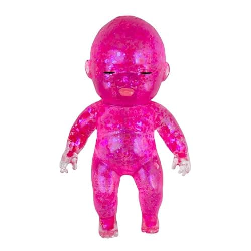 Squishy Babies Glitter Soft Moldable Cute Squishy Slow Rise Relaxing Sensory Fidget Relief Anxiety Stress Fun Desk Accessory for Adults Hot Pink - Image 1