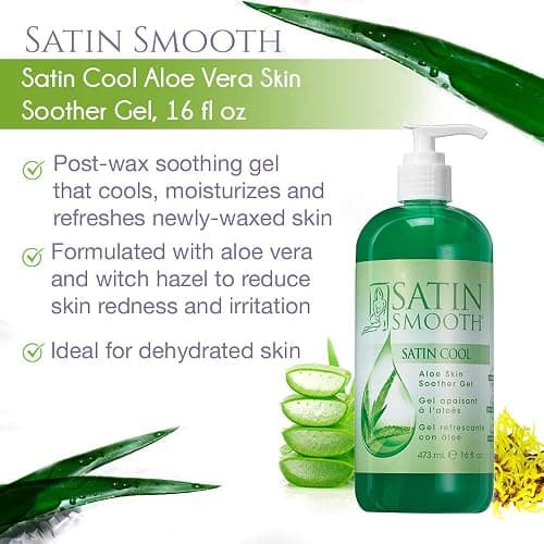 SATIN SMOOTH Aloe Vera Gel, Post-Wax Soothing Formula to Reduce Redness and Soothe Irritated Skin, Hydrating Care for Face, Body, and Hair, 16 fl oz. thumbnail 3