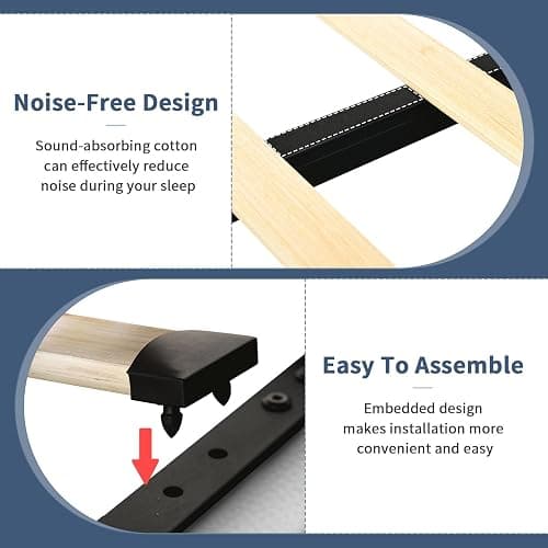 IMMERSTABLE Full Bed Frame with 4 Drawers, Full Size Bed Frame with LED Lights, Upholstered Bed Frame Full Size with Headboard, No Box Spring Needed, Noise-Free, Easy Assembly, White - White - Full thumbnail 6