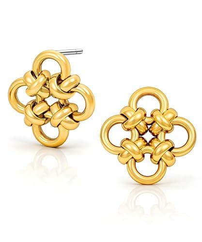 Trendy Gold Drop Earrings for Women - Elegant & Unique for all-day 14K Plated Non Tarnish & Hypoallergenic - Image 1