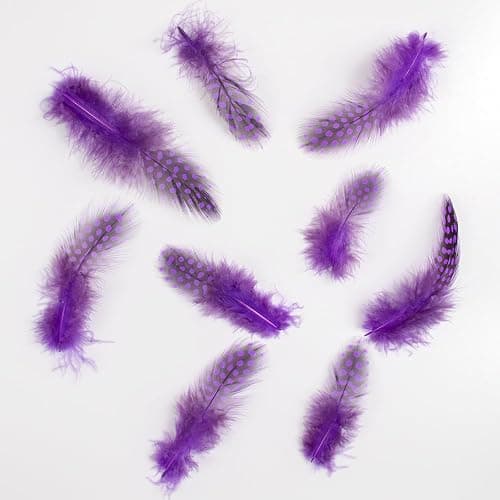50pcs 3-6 Inches Purple Colorful Spotted Feathers for Craft Jewelry and Clothing Decoration and Dream Catcher thumbnail 5