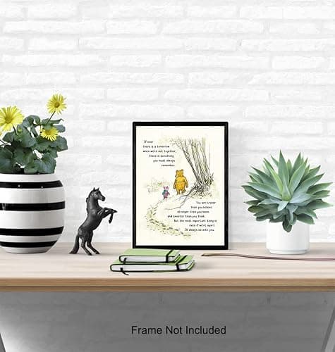 Winnie Wall Art - Pooh Kids Room Decor - Boys - Little Girls Bedroom - Baby Nursery Art - Wall Decor for Toddlers - Inspirational Positive Quotes Picture Poster print thumbnail 5