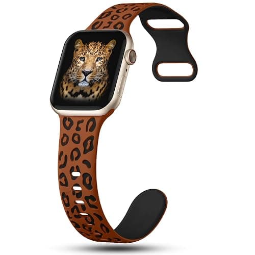 3 Pack Leopard Engraved Bands Compatible with Apple Watch Band 41mm 40mm 38mm 42mm 44mm 45mm 46mm 49mm Women, Soft Silicone Cheetah Embossed Sport Strap for iWatch Series 10 9 8 7 6 5 4 3 2 1 Ultra thumbnail 3
