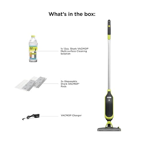 Shark VACMOP Cordless Hard Floor Vacuum Mop, Includes 2 Disposable Pads and 12 Ounces Solution, Charcoal Gray, VM180 thumbnail 10