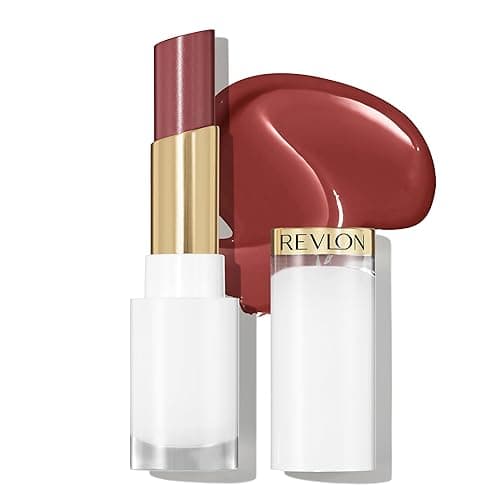 REVLON Super Lustrous Glass Shine Balm, Hydrating Tinted Lipstick, Sheer, Glossy Shiny Finish, 008 Rum Raisin, 0.11 oz - 008 Rum Raisin