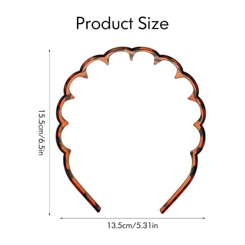 Zickzack Haarreif 4 Stück Haifischzahn Haarkamm Haarband Gewellte Kunststoff Stirnband Make Up Haarreif für Sport Fitness Tägliches für Damen Und Mädchen (Schwarz/Leopard) thumbnail 2