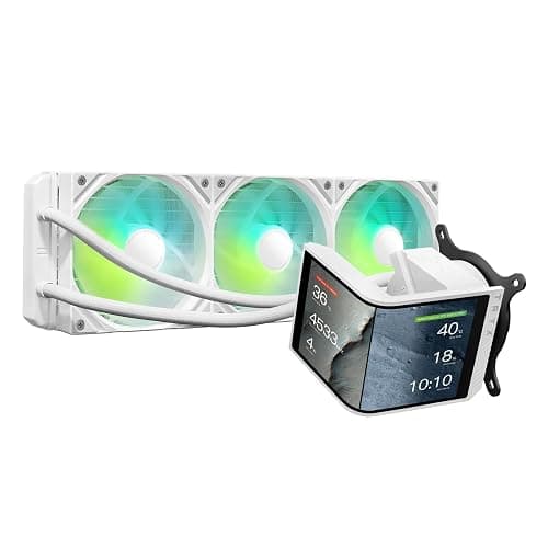 TRYX PANORAMA SE 360 ARGB White 360mm AIO Rotatable 6.67'' AMOLED Curved Screen 3D Anamorphic Effect Customizable AIO Cooler 360mm White Asetek Adela 280w TDP Intel LGA 1851/1700/1200/115X AMD AM5/AM4 - Image 1