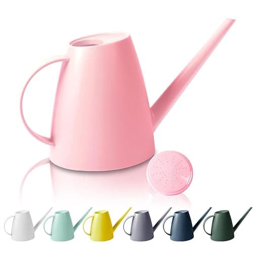 Watering Can for Indoor Outdoor Plants, Modern Small Watering Cans with Removable Nozzle, Long Spout Watering Can for Indoor Bonsai Plants Garden Flowers 1/2 Gallon 1.8L 60OZ (Pink) - Image 1