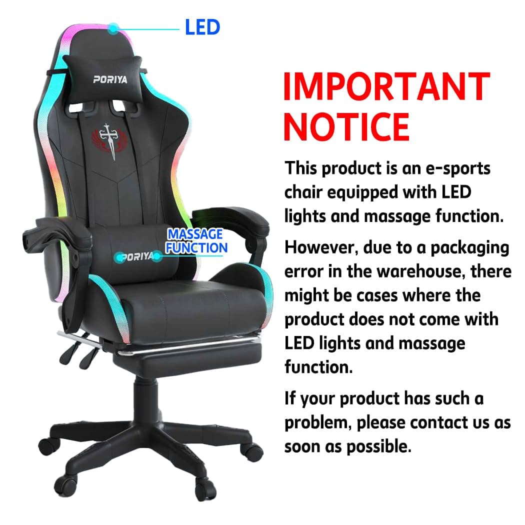 Gaming Chair with Adjustable Backrest, Ergonomic Executive Office Chair, Height Adjustable Racing Chair Maximum Gaming Experience (Pink Massage&LED) thumbnail 9