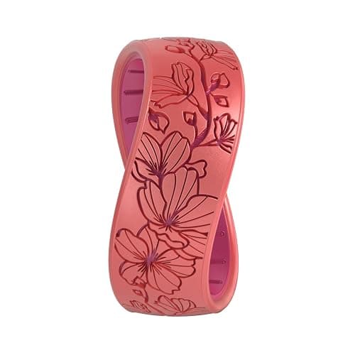 Enso Rings Etched Classic Silicone Rings - Etched Floral Collection - Comfortable and Flexible Design thumbnail 2