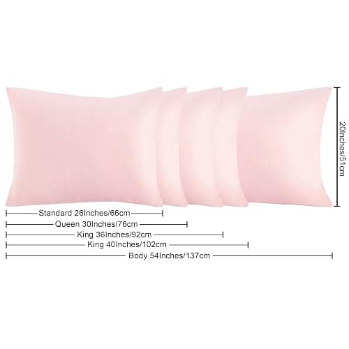 NTBAY King Pillowcase Set - 2 Pack Brushed Microfiber 20x36 Pillowcases - Soft, Wrinkle-Free, Fade-Resistant, Stain-Resistant, Blush Pink Pillowcases with Envelope Closure - 20x36 Inches, Blush Pink thumbnail 3
