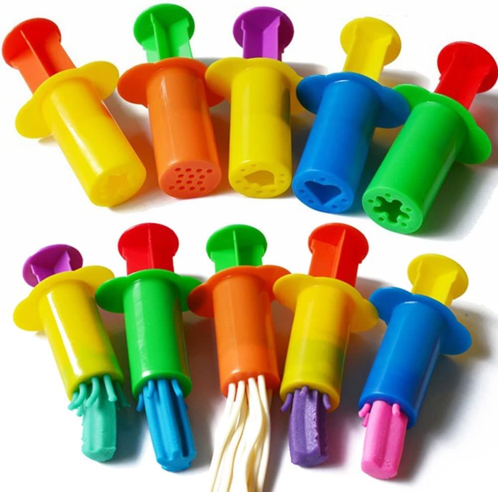 Smart Dough Extruders,5 Colorful Assorted Designs Dough Extruders,Smart Dough Tools Sets for Kids