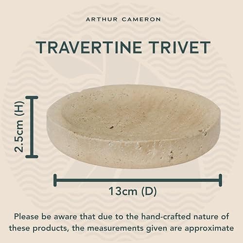 Arthur Cameron – Travertine Trivet – Minimalist Stockholm-Style Room Décor, Elegant Desk Accessory & Thoughtful Gift for Her thumbnail 3