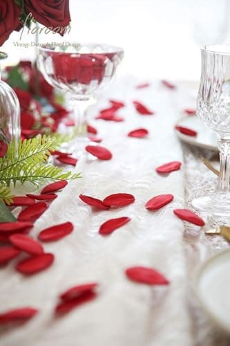 Floroom 300pcs Rose Petals Dark Red Faux Silk Flower Petals for Wedding Flower Girl Basket Aisle Scatter Dinner Table Centerpieces Party Confetti Bridal Shower Romantic Night Decoration thumbnail 6