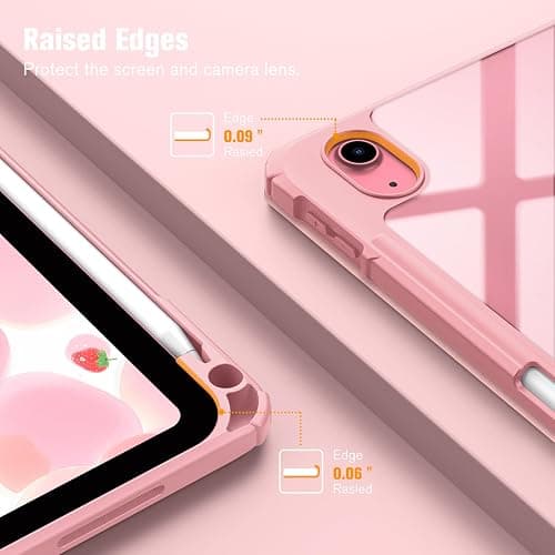 Fintie Hybrid Slim Case for iPad (A16) 11th Generation 11 Inch (2025), iPad 10th Generation 10.9 Inch (2022) - Shockproof Cover with Clear Transparent Back Shell & Pencil Holder, Strawberry Cow thumbnail 8