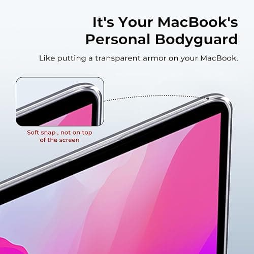 EooCoo Hard Case Compatible with MacBook Air 13.3 inch M1 Chip 2021-2018 with Retina Display, Air 13.3 inch Plastic Protective Case + Transparant Keyboard Cover + Screen Protector, Crystal Clear thumbnail 6