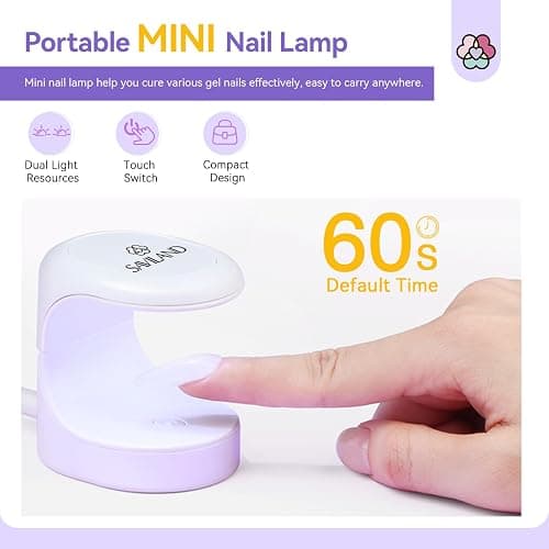 Saviland Mini UV Nail Lamp: Quick-Dry Flash Cure Lamp Gel Nail Lamp 16W Portable UV Light for Gel Nails lampara uv/led para uñas de Gel Nail Extension UV LED Lamp for Manicure Starters DIY Nail Art thumbnail 6