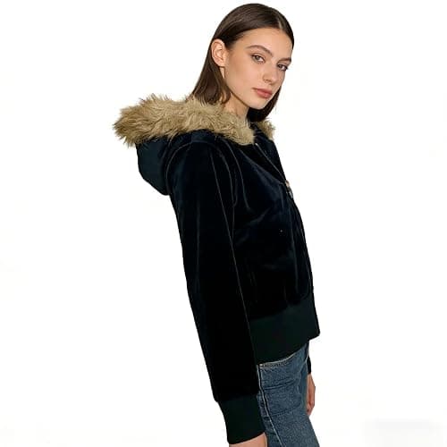 RONICY Fur Hoodie Y2k Hoodie Cheetah Print Streetwear Jacket Emo Long Sleeve 2000s Clothing for Women Grunge Jacket thumbnail 4