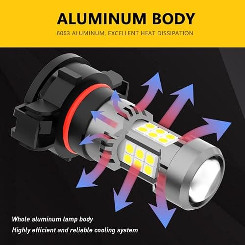 PHINLION 2504 PSX24W 12276 LED Fog Light Bulbs, 3200 Lumens Super Bright, 6000K Xenon White, 3030 30 SMD Chips, DRL Replacement Lamps for Cars, Trucks, SUVs thumbnail 3