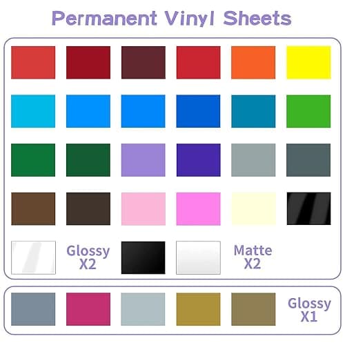Lya Vinyl 65 Pack Permanent Vinyl, Self Adhesive Vinyl Sheets for Cutting Machine, Permanent Outdoor Sheets for Party Decoration, Sticker, DIY Mug, Car Decal thumbnail 2