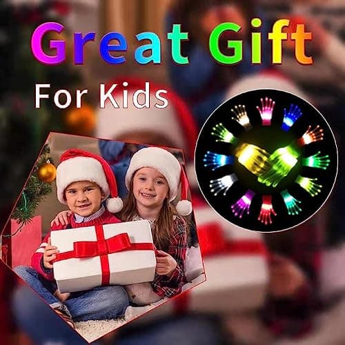 COLEDRE Kids Toys 12 Colors LED Gloves Cool Toys Gifts for Age 5-7 8-12 Years Old Boys Girls Stocking Stuffers Kids Teens Christmas Halloween Costumes Light Up Gloves Birthday Parties Gifts (1 Pair M) thumbnail 6