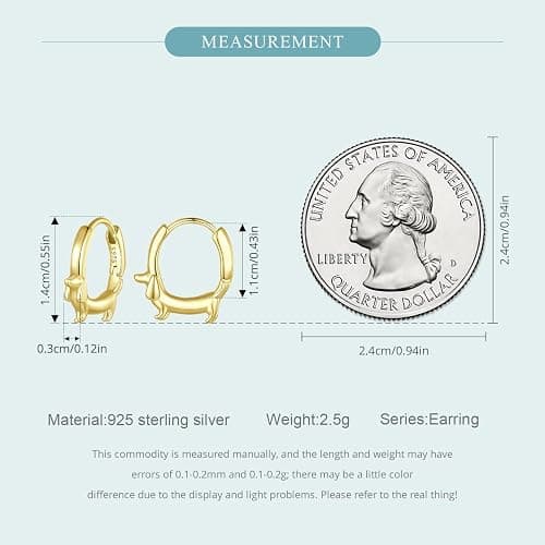 MUNDELL 925 Sterling Silver Dachshund Turtle Hoop Earrings for Women Green Zircon Eyes Snake Ear Buckles Statement Fine Jewelry thumbnail 7