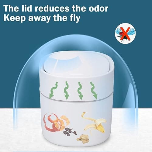 Mini Desk Trash Can with Lid with Trash Bags 180 pcs Press-Top 0.5 Gallon Tiny Countertop Waste Basket Small Table Top Plastic Covered Garbage Bin for Desk Top thumbnail 4