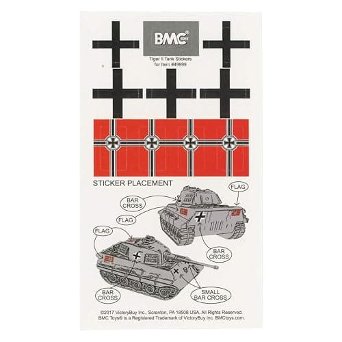 BMC WWII Gray German King Tiger Toy Tank 1:32 Scale for 54mm Army Men Soldier Figures thumbnail 5