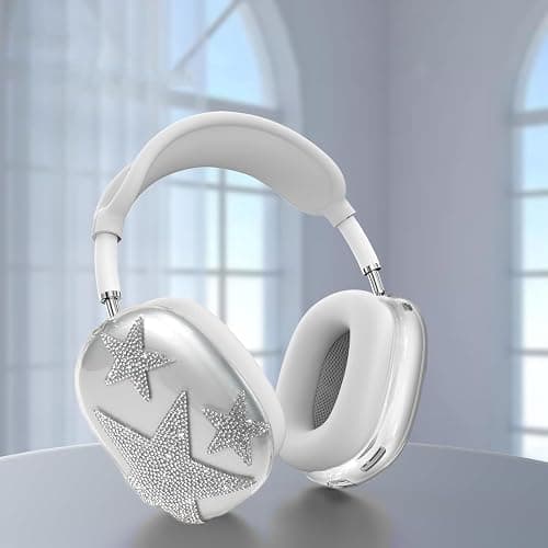 Case Cover for AirPods Max Headphones,Clear Soft Ear Cups Cover Accessories for Apple AirPods Max (2024/2020) (Stars) thumbnail 5