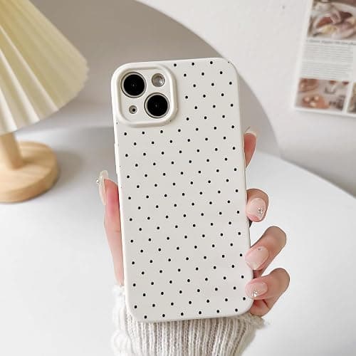 Lovmooful Compatible for iPhone 13 Case Cute Polka Dot with Aesthetics Design for Girls Women Soft TPU Shockproof More Protective Girly for iPhone 13 Case-White thumbnail 3