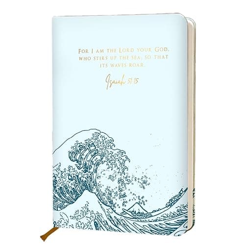 HZMLYDJ Bible Verse Lined Journal Notebook for Women Men, 200 Pages A5 Hardcover Hard Shell Journals for Writing Note Taking, Wavy Sea Flower Christian College Ruled Notebook Diary Notepad 5.8"×8.3" - Image 1