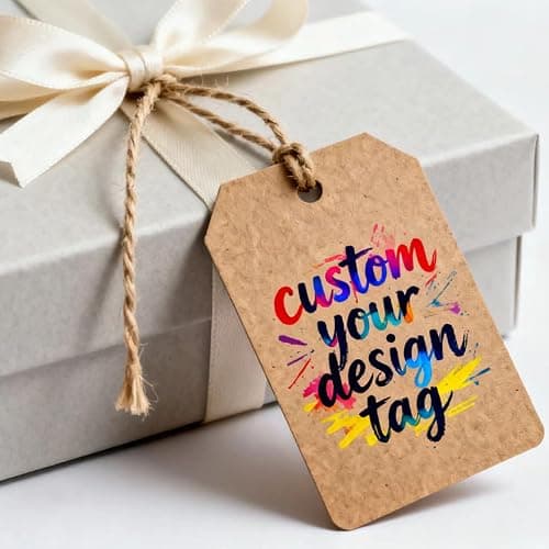 Custom Brown Kraft Paper Tags,Personalized Your Logo and Text Price Hang Tags for Clothes Gift Jewelry Handmade Business Wedding Birthday Favors thumbnail 4