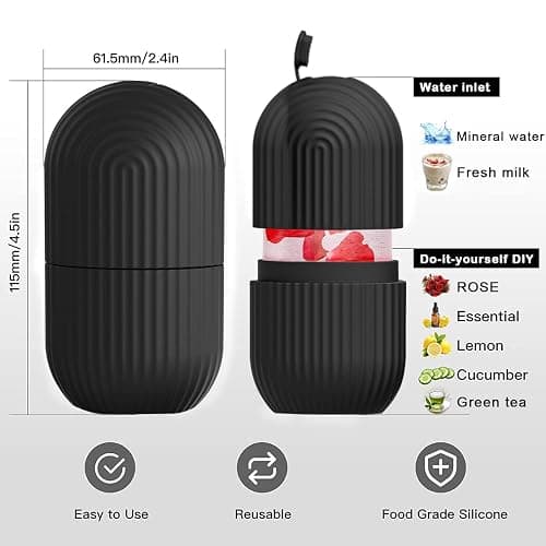 ice face roller, ice mold for face and Eyes, Reusable Massage Silicone Beauty Tool, Naturally Conditioning And Skin Care, De-Puff Eye Bags, Reduce Migraine Pain (Black) thumbnail 4
