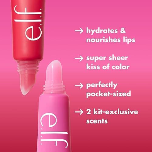 e.l.f. Squeeze Me More Lip Balm Duo, Moisturizing Balm For A Sheer Tint Of Color, Made With Hyaluronic Acid, Vegan & Cruelty-Free, Cherry & Bubblegum thumbnail 5