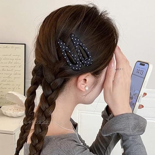 4PCS Hair Accessories for Women Black White Dot Hair Pins for Women Hair Clips Small for Styling Festival Accessories ﻿ thumbnail 3
