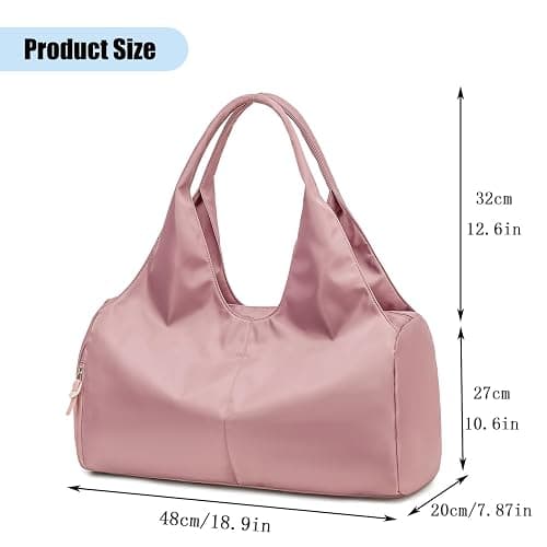 Forestfish Yoga Gym Bag For Women With Shoes Compartment & Wet Dry Storage Pockets Lightweight Duffel Bag, Pink thumbnail 2