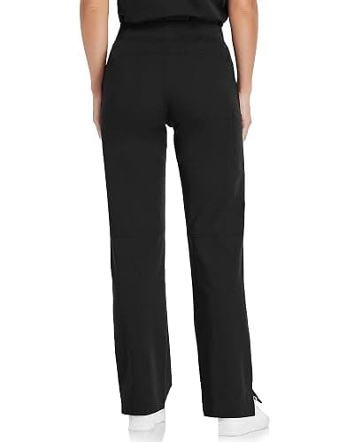 COMENII Scrubs for Women, Knit Yoga Waistband Straight Leg Cargo Pants, Classic Fit Womens Scrubs Pants thumbnail 2