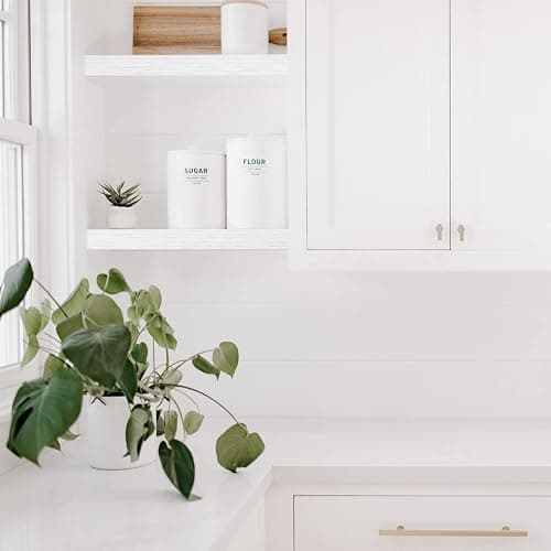 QEEIG Bathroom Floating Shelves for Wall (White, Set of 2, 15.7") | 16 inch Small Shelf Over Toilet for Farmhouse Home Decor, Rustic Plant Display, Towels Organizer (008-40W) thumbnail 9