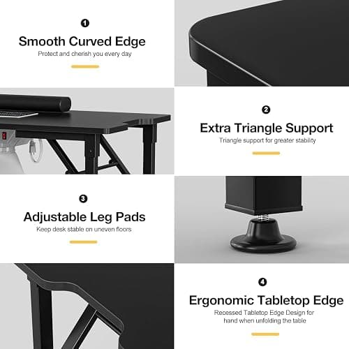 Belandi Foldable Nail Desk Manicure Table, Folding Nail Table Station for Nail Tech w/Dust Collector, 2 Open Shelves & 2 Drawers, Foldable Manicure Desk w/Wrist Cushion, Lockable Wheels thumbnail 7