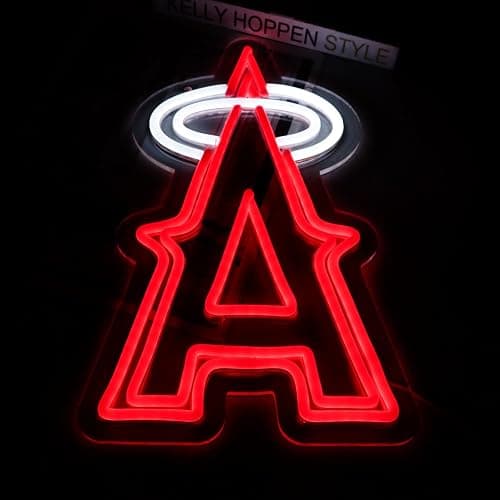 Balanar Baseball Neon Signs for Garage or Man Cave Decor, Men's Gifts With Los Angels Team Logo, Red Baseball Neon for Parties, Bars,Dorms, Office Wall Art and Game Room Decor thumbnail 4
