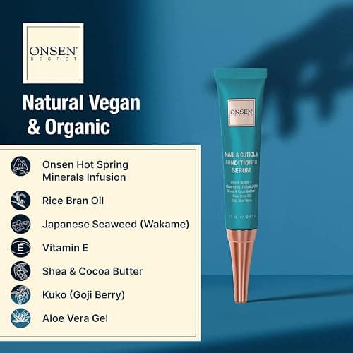 Onsen Secret Nail Care Kit - w/Cuticle Care Serum, Japanese Nail Buffer and Shine Kit - Strengthening & Shining - Spa-Quality Manicure - Organic Ingredients - Long-Lasting Shine - Easy & Safe - 1pk thumbnail 8